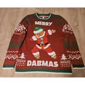 33 Degrees Mens Size L Ugly Christmas Sweater Merry Dabmas Holiday
